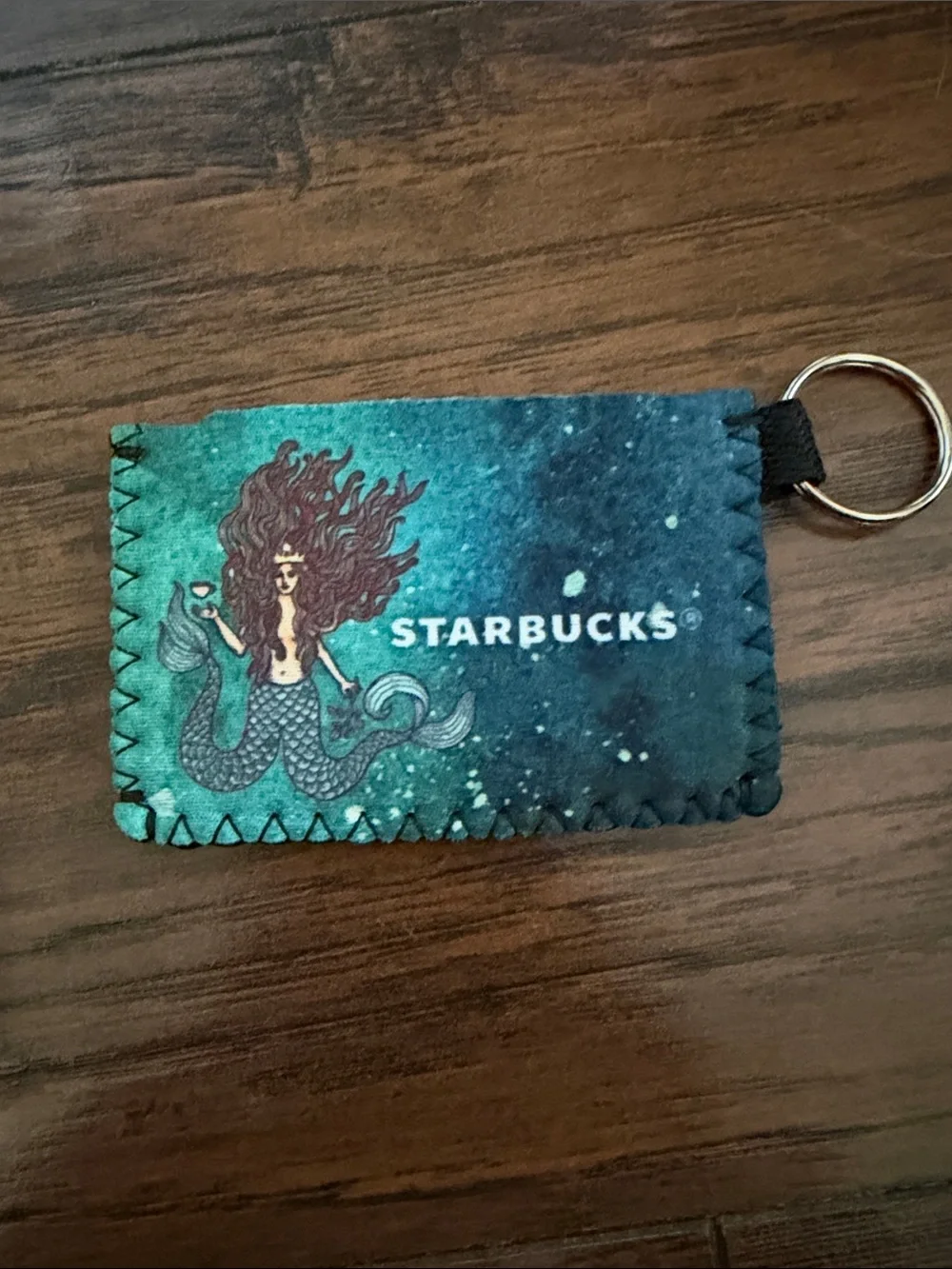 Starbucks Teal Mermaid Key Ring Card Sleeve
